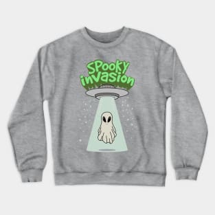 spooky alien invasion for Halloween Crewneck Sweatshirt